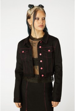 Contrast Stitch Goth Jacket